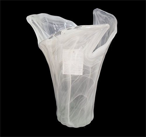 Tammaro Home Vaso in Vetro di Murano Bianco Modello Vortice by