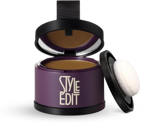 Style Edit Root Touch Up Powder | Temporary Hair Color for Gray Roots and Thinning Hair | Salon-Quality, Transfer-Resistant Hair Concealer | Medium Brown, 0.13 oz