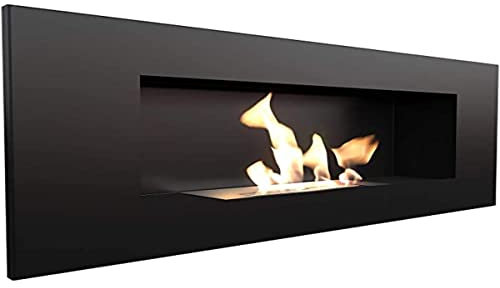 kratki Biokamin DELTA2 | 400 x 900 cm | 0,5 L Behälter | Schwarz | ohne Verglasung | Ethanol-Wandkamin | Ideal für Zuhause, Wohnzimmer oder Schlafzimmer | TÜV - Rheinland geprüft, DELTA2/CZARNY/TUV