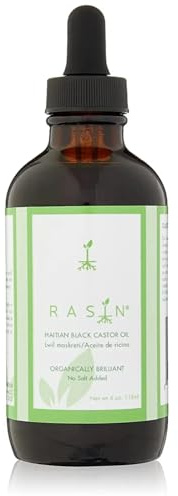 Rasin Castor Oil Organically Brilliant Haitian Black Castor Oil. (Original, 4 Fl Oz)