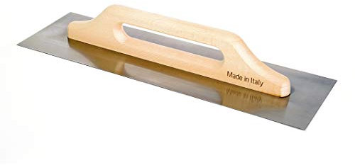 FRATTAZZO ACCIAIO FRATTONE 2 MANI LISCIO ATTREZZO MANICO LEGNO 480X140 MM MAURER