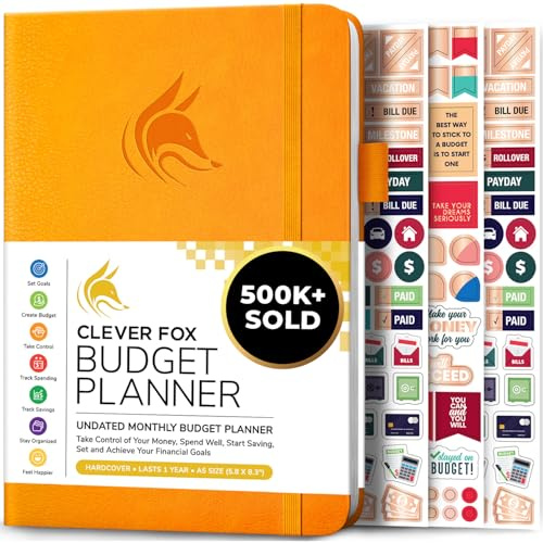 Clever Fox Budget Planner - Cahier des dépenses. Journal de budgétisation mensuel, planificateur financier et livre de comptes pour prendre le contrôle de votre argent. Non daté (Jaune, A5)