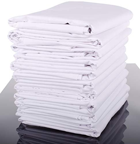 Glatte Bettlaken Betttuch Haustuch ohne Gummizug, in 100% Baumwolle, weiß, auch für Tischdecken/Sommerlaken in vielen Größen (240 x 290 cm)