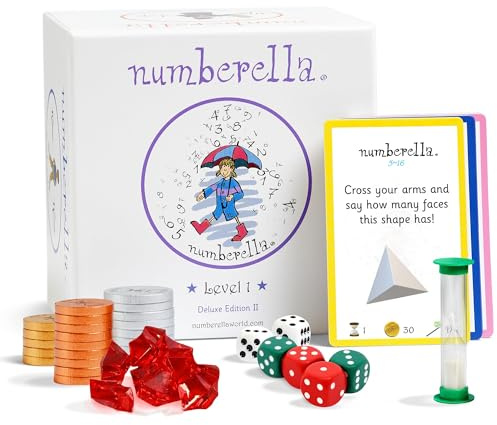 Numberella Deluxe Level 1 – KS1 Mental Maths Game – Für Kinder im Alter von 6 7 oder 8 Jahren – Jahr 2-3-4 – Lern- und Familien-Kartenspiel – Spaß-Revision Frage STEM Spielzeug – Üben & Lernen