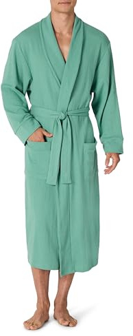 Amazon Essentials Herren Leichter Waffel-Bademantel (Erhältlich In Den Größen Schwer Und Groß), Grünblau, M-L
