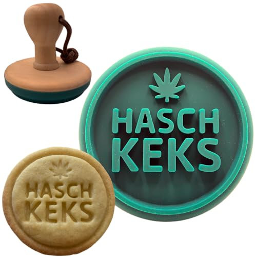 „HASCH“-Keksstempel | Cannabis & Weed Plätzchenstempel | Prägemotiv mit Marijuana Blatt Ausstechform