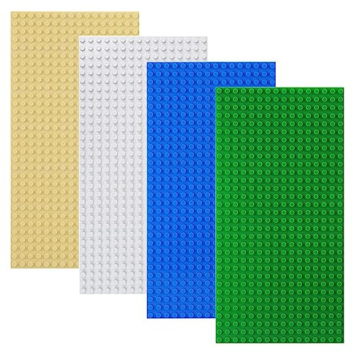 shineFinder 4 base Plates Compatible with Lego, Baseplate 5x10 with 16 x 32 studs board (Multicolor)