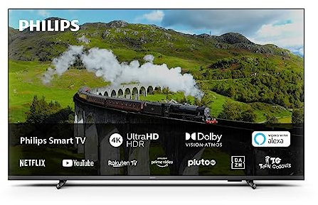 Philips PUS7608 126 cm (50 Pouces) Smart 4K LED TV | 60Hz | Pixel Precise Ultra HD & HDR10+ | Dolby Vision & Atmos | SAPHI | Enceintes 20W | Compatible avec l'Assistant Google & Alexa
