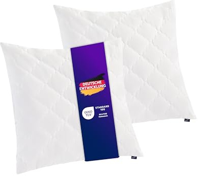 Traumnacht Bamboo Kopfkissen mit Bambusfasern, hypoallergenes, antibakterielles Kissenset mit Reißverschluss, bestehend aus 2 Kopfkissen 80x80cm, Öko-Tex Zertifiziert, entwickelt in Deutschland