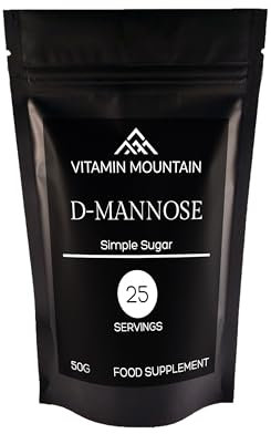 D-mannose Powder 50g Pouch | Vegan, Vegetarian & Kosher Friendly | Non GMO | No Additives, Lab Tested - Vitamin Mountain