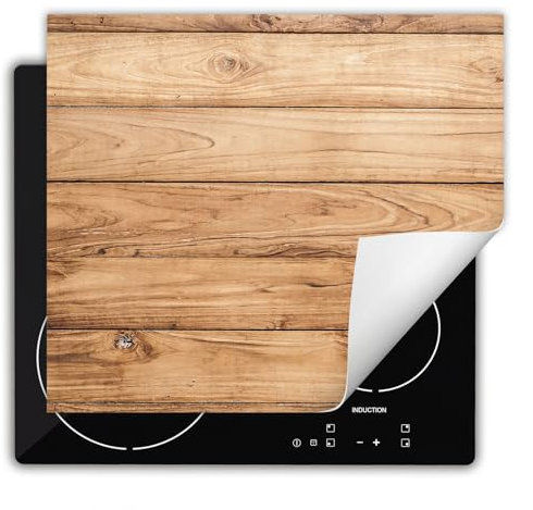 DarHaus Placa protectora vitroceramica 60x52 cm Vinilo - Retráctil - Tapa Vitroceramica - Protector de Vitroceramica - Madera - paneles