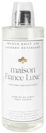 Maison France Luxe French Laundry Detergent, Plant Based Laundry Soap With Olive Oil and Coconut Oil for Machine or Hand Wash, Daily Use Formula for Colors and Whites, Paris Garden, 34 Fl Oz