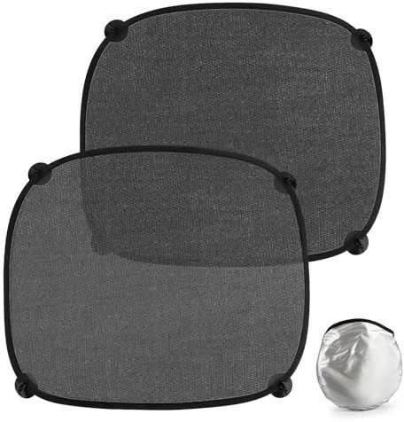 Tendine Parasole Auto finestrini Bambini con Ventosa Universali,44x38cm Tende Oscuranti per Finestrini Laterali e Posteriori,Copri Finestrini Auto,Parasole per Macchina,Ideale per Bambini e Famiglie