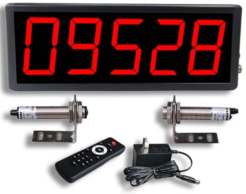 GZPKJ Contatore Digitale a 3/4/5 Cifre, Contatore Trasportatore con Display Rosso, Distanza di Rilevamento 0-20 M, modalità di Conteggio Intelligente, Precisione a Doppio Sensore, per Input Cottimo