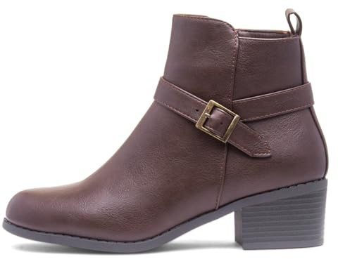 Lilley Womens Brown Heeled Ankle Boot