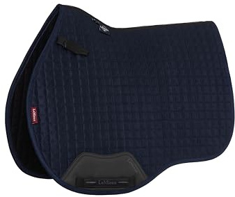 LeMieux Suede GP Square - General Purpose Equestrian Saddle Pad - High Wither - Girth Protection - Navy - Small/Medium