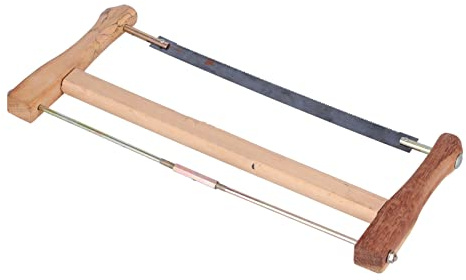 Cocoarm Scie à Cadre en Bois de Teck, Lame en Acier au Manganèse, Conception en Diamant, Poignée épaissie, Outil de Coupe de Bois à Usage Polyvalent, pour Charpentier, Menuisier Bricoleur (Petite