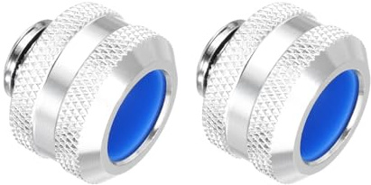QUARKZMAN 2Pcs Raccordi A Compressione Per Tubi Rigidi (G1/4 A 10 ID 14mm OD, Argento) - Raccordi A Compressione Per Serraggio Rapido Per Tubi Flessibili/Sistemi Di Raffreddamento Ad