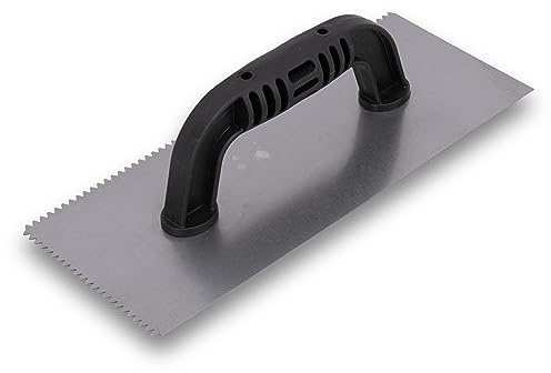 MARSHALLTOWN Economy Notch Trowel, 1/8 x 1/8 x 1/16 V Notch, Flooring and Tiling Tool, Made in the USA, 223