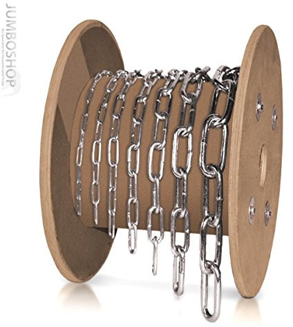 Seilwerk STANKE 8mm 1m Rundstahlkette langgliedrig verzinkt Stahlkette Meterware Eisenkette