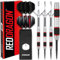 RED DRAGON Darts – Axis Red Series 28 g – Stahlspitze 85% Wolfram Professionelles Dart-Set mit Dart-Flights, Schäften und Brieftasche