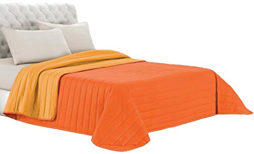 Italian Bed Linen Q-EL Elegant Edredòn estivo, Microfibra, Naranja/Amarillo, 260x270 cm