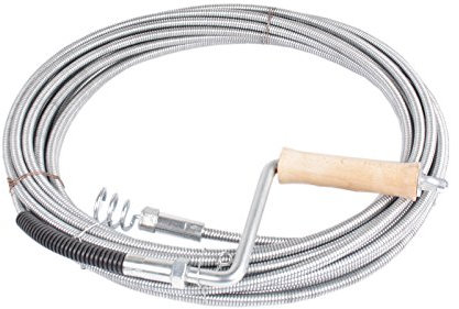 Rohrreinigungsspirale 10mm 15m lang mit auswechselbarem Trichterbohrer