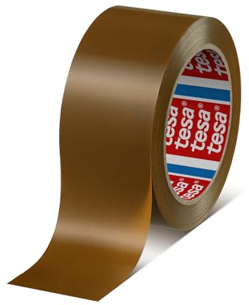 Tesa 04124-00096-00 PVC-Verpackungsklebeband Premium 66 m x 50 mm in gelb-braun