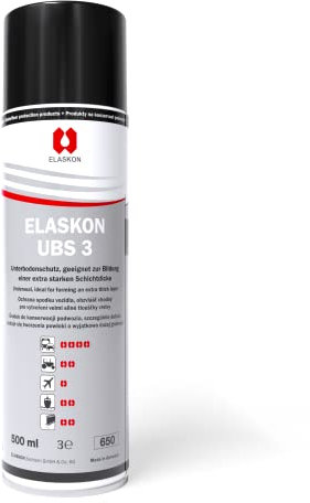 ELASKON UBS 3 - Korrosionsschutz Spray 500 ml/Aerosoldose mit Rostschutz und Unterbodenschutz auf Bitumenbasis für Autos