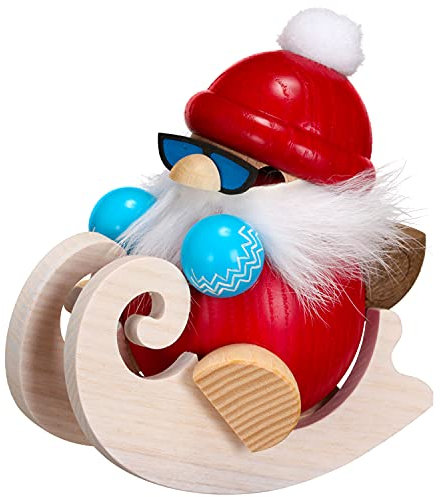Ball incense figurines incense man Santa Claus with sledge 11cm Ore Mountains NEW