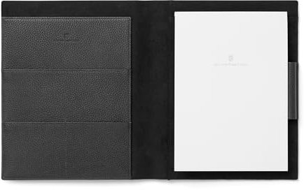 Graf von FABER-CASTELL 118780 - Schreibmappe DIN A5 Cashmere, Schwarz, mit Notizblock, Stiftschlaufe und Fächer