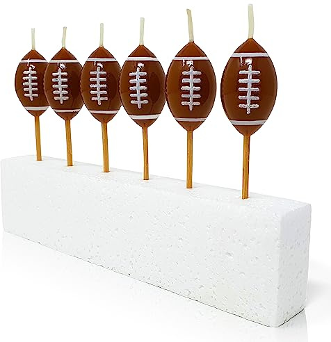 40YARDS American Football Kerzen (6 Stück) - Deko für den Geburtstagskuchen, das Snack Stadion auf der Football Party oder als Geschenk