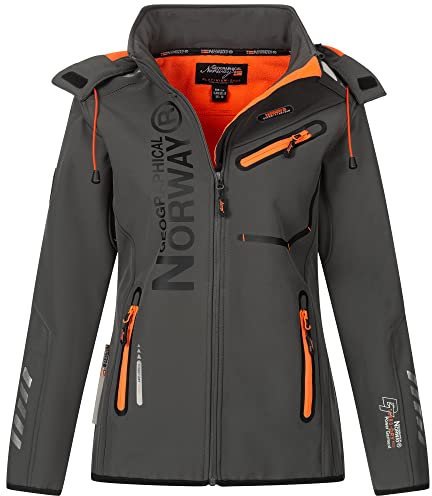 Geographical Norway Damen Softshell Jacke Rein Darkgrey Orange L