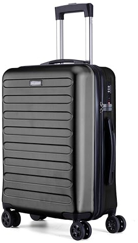 FLIEE Cabin Suitcase Hard Shell | Lightweight Suitcase | Telescopic Handle | TSA 3 Digit Combination Lock | 55x40x20cm cabin | Suitable for Ryanair, Easyjet, Jet 2 Paid Carry-ons | (BLACK, CABIN 20'')