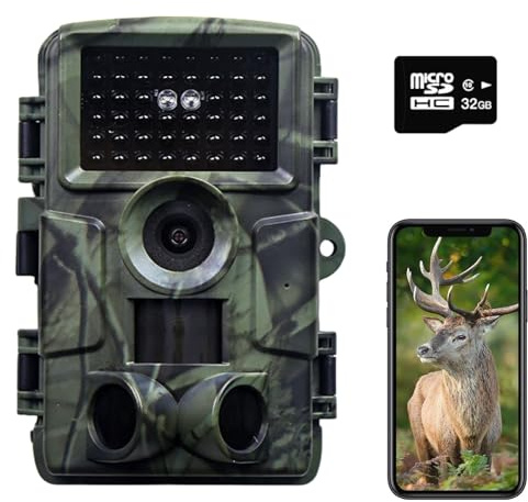 ZYJDGNNY Caméra de Chasse Wi-Fi 4K 60MP HD avec Vision Nocturne - Captures incroyables des animaux sauvages - Connexion Mobile sans fil - Étanche IP66
