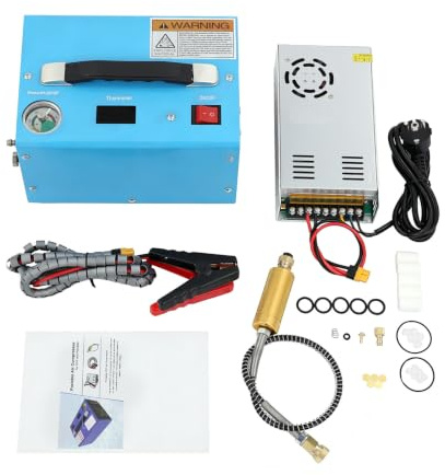 Högtrycksluftkompressorversion med automatisk avstängning 30 MPa/300 bar luftkompressor pump 12 V 250 W PCP bärbar 4500 PSI Fungerar med tankar med 200–1000 cc kapacitet arbete