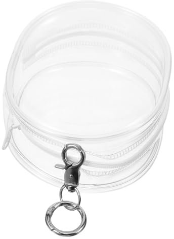 BESTonZON Transparente Babytasche Schlüsselanhänger für Puppentaschen Minifigur Puppentaschen mit Schlüsselanhänger Beutel Reisetasche nützliche Tasche Outdoor-Puppentragetasche Metall Weiß