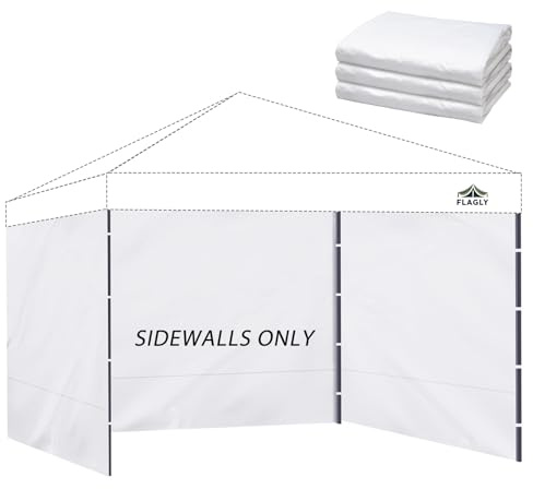 Parois latérales instantanées pour Tente Pop-up de 25,4 x 25,4 cm, matériau imperméable 300D, Parfait pour Les événements en Plein air, Les cabines de fournisseurs et l'intimité (parois latérales