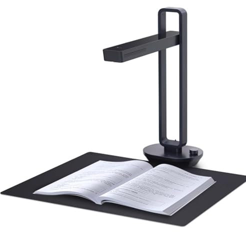 Vituord Scanner Portatile per Libri, Scanner Automatico per Documenti da 20 MP, Formato Massimo A3, con Smart OCR, modalità Lampada da Tavolo a LED, Pieghevole, per Casa E Ufficio