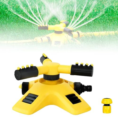 Arrosage Automatique pour Jardin, Arroseur Jardin 360 Rotatif Réglable, 3 Bras Arrosage Automatique Pelouse pour Pelouse Jardin Plantes Champ de Légumes (3/4-Zoll)