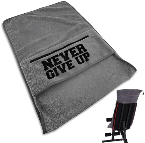 EIH1 1 Pcs Serviette Salle de Sport,Serviette de Sport Femme,Serviette de Sport Homme,Avec Poche Zippée, Convient pour la Salle de Sport,Le Sport,Le Yoga,Accessoires de Fitness(Gris)