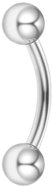 Gojewen 925 Silber Curved Barbell 6mm Piercing Augenbrau Vertical Labret Lippe Stecker 16G Rook Piercing