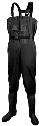 Discoball Waterproof Fishing Waders for Men & Women, Chest Waders with Boots for Fly, Coarse, Carp Fishing, Gardening, Hunting, Crosswater Bib and Brace Suit, Fishing Clothes & Waterproofs