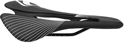 FAUOSWUK Cojín de Sillín de Carreras de Bicicleta Hueco Transpirable con Resistencia a los Golpes para Ciclismo de Larga Distancia, Ideal para Ciclistas de Carretera (En Blanco y Negro)