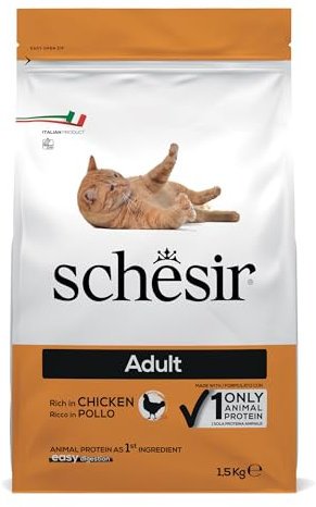 Schesir Cat Adult Maintenance Huhn, Katzenfutter trocken für erwachsene Katzen, Beutel, 1.5 kg