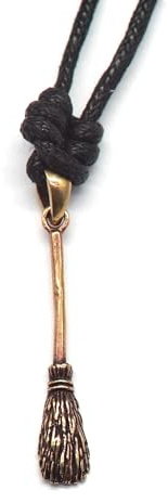 Drachensilber Hexen Besen Schmuck Anhänger Bronze Kette Hexe Damen Halskette Schmuck Kinder Hexenbesen Kettenanhänger