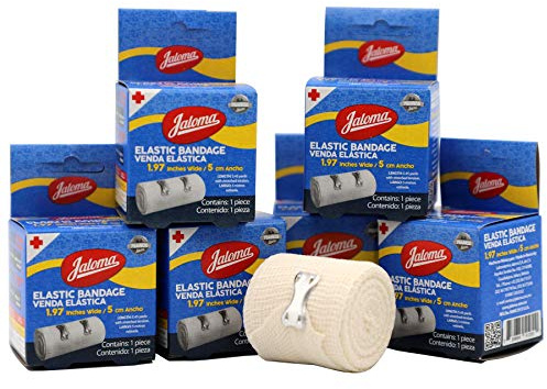 Jaloma Elastic Bandage, Comfortable Stretch Wraps to Support Injured Joints and Sprains, 6-Pack of 1.97', 6 Bandages