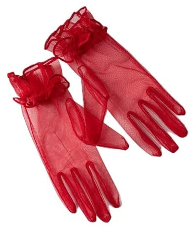 PTNKUIIY Gants de mariée, en tulle, courts, vintage, pour soirée, opéra, fête, été, protection solaire, transparent, maille filet pour femme, accessoires de costume de carnaval