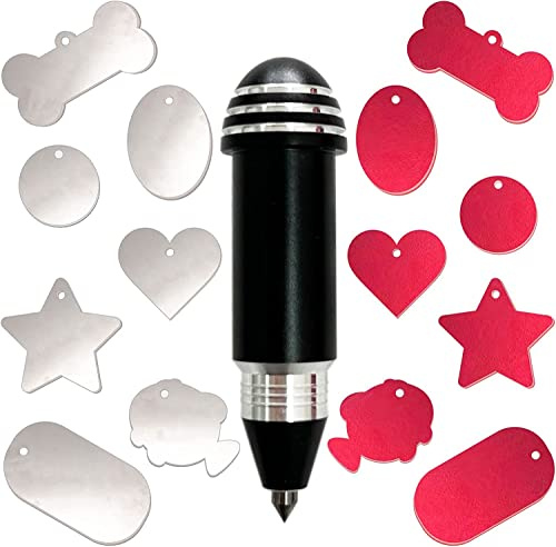 Punta per incisione,con 2 colori e 7 graziose etichette vuote,Compatibile con Cricut Maker,Esplora,Esplora Air ed Esplora uno (nero)