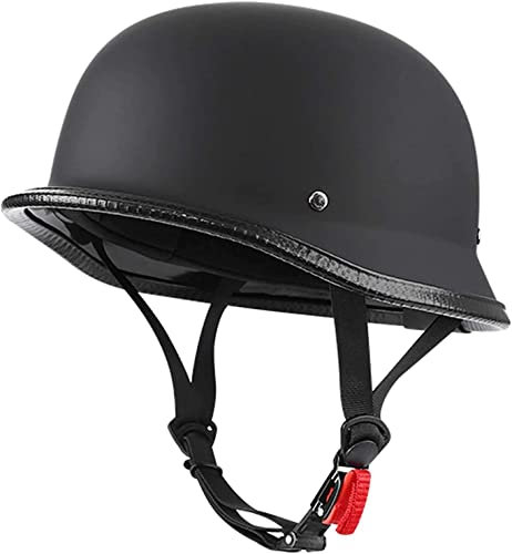 VVPEC Retro Halbhelme Motorradhelm, Deutscher Stil Motorrad Halbschalenhelm Retro Brain Cap Helm DOT/ECE-Zulassung Open Face Helme Herren Damen (Color : 2, Size : L(59~60cm))